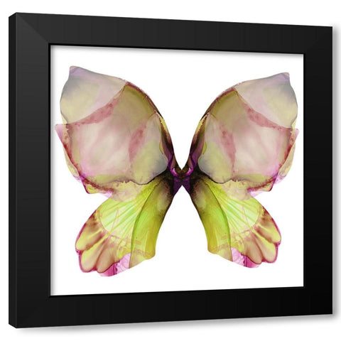 Floral Butterfly 2 Black Modern Wood Framed Art Print with Double Matting by Debs, Emma Catherine