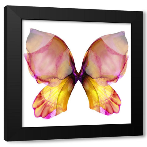 Floral Butterfly 4 Black Modern Wood Framed Art Print by Debs, Emma Catherine