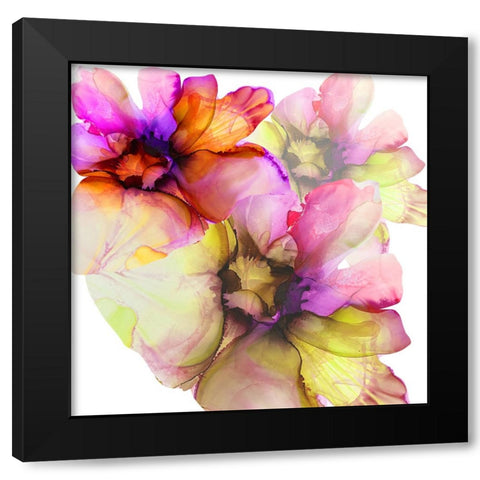 Vibrant Floral 1 Black Modern Wood Framed Art Print with Double Matting by Debs, Emma Catherine