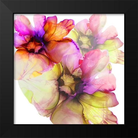 Vibrant Floral 1 Black Modern Wood Framed Art Print by Debs, Emma Catherine