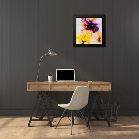 Vibrant Floral 2 Black Modern Wood Framed Art Print by Debs, Emma Catherine