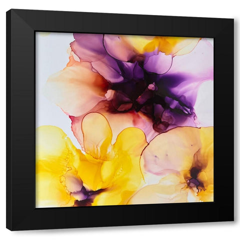 Vibrant Floral 2 Black Modern Wood Framed Art Print by Debs, Emma Catherine