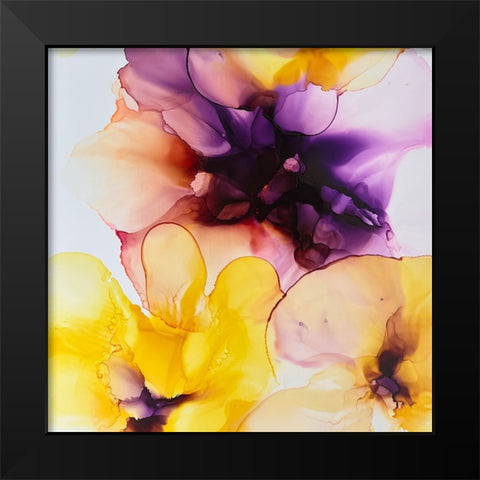 Vibrant Floral 2 Black Modern Wood Framed Art Print by Debs, Emma Catherine