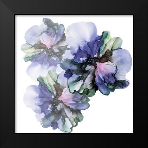 Vibrant Floral Trio Black Modern Wood Framed Art Print by Debs, Emma Catherine