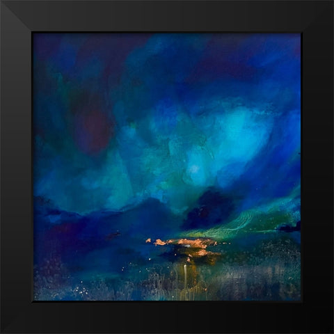 Deep Green Seascape Black Modern Wood Framed Art Print by Debs, Emma Catherine
