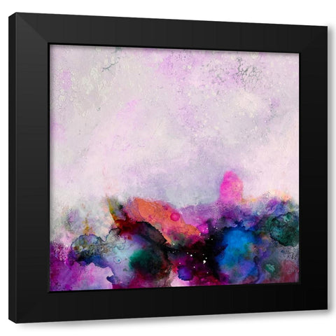 Pink Seas Black Modern Wood Framed Art Print by Debs, Emma Catherine