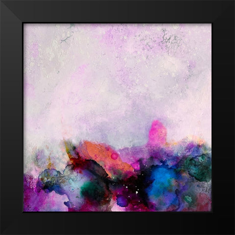 Pink Seas Black Modern Wood Framed Art Print by Debs, Emma Catherine