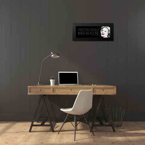 When Im Alone Black Modern Wood Framed Art Print by Rodriquez Jr, Enrique