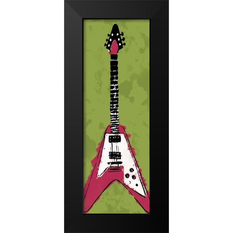 Electric Guitar A2 Black Modern Wood Framed Art Print by Rodriquez Jr, Enrique