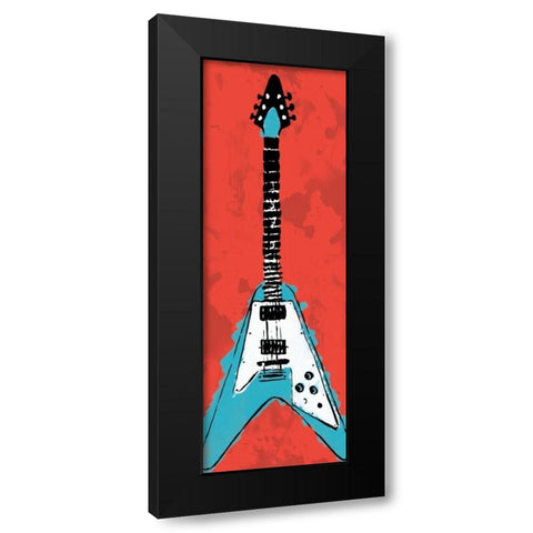 Electric Guitar A3 Black Modern Wood Framed Art Print by Rodriquez Jr, Enrique