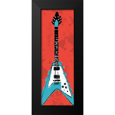 Electric Guitar A3 Black Modern Wood Framed Art Print by Rodriquez Jr, Enrique