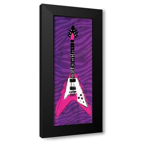 Girl Electric Guitar Black Modern Wood Framed Art Print with Double Matting by Rodriquez Jr, Enrique