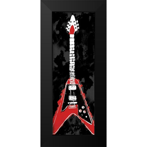 Electric Guitar A Black Modern Wood Framed Art Print by Rodriquez Jr, Enrique