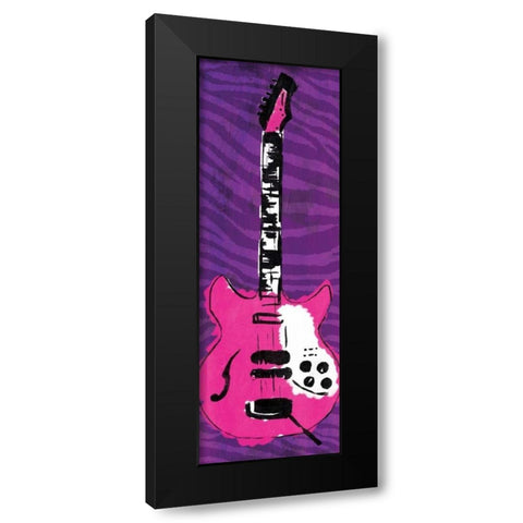Girl Electric Guitar Mate Black Modern Wood Framed Art Print by Rodriquez Jr, Enrique