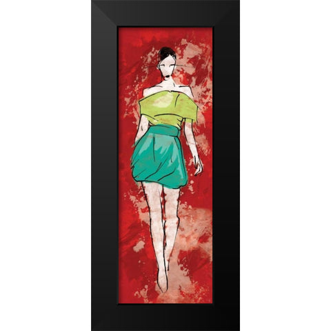 Runway Fashion Black Modern Wood Framed Art Print by Rodriquez Jr, Enrique