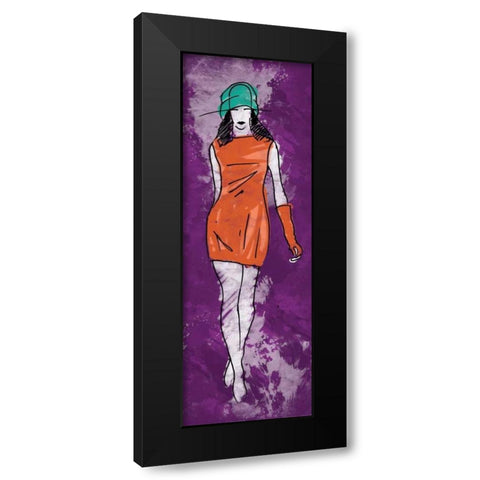Runway Model on Purple Black Modern Wood Framed Art Print with Double Matting by Rodriquez Jr, Enrique