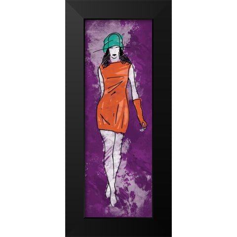 Runway Model on Purple Black Modern Wood Framed Art Print by Rodriquez Jr, Enrique