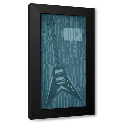 Rock Black Modern Wood Framed Art Print with Double Matting by Rodriquez Jr, Enrique