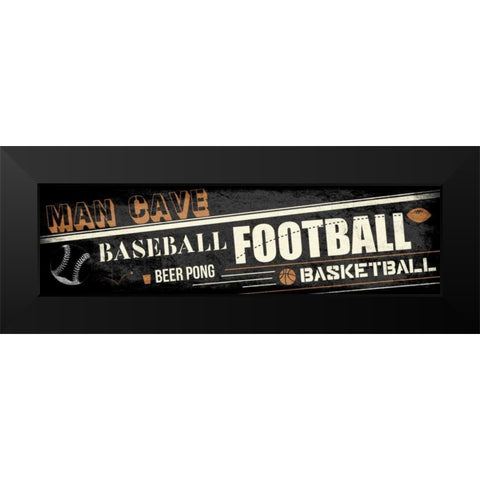 Mancave A Black Modern Wood Framed Art Print by Rodriquez Jr, Enrique