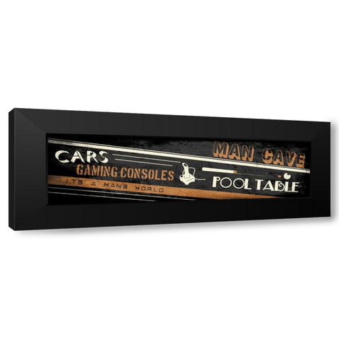 Mancave B Black Modern Wood Framed Art Print by Rodriquez Jr, Enrique