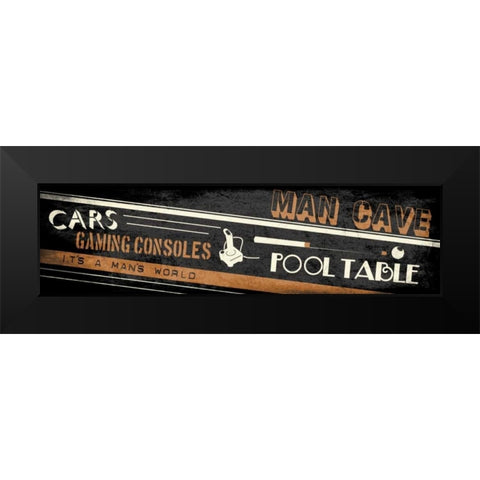 Mancave B Black Modern Wood Framed Art Print by Rodriquez Jr, Enrique