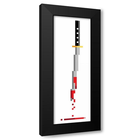 Pixel Blade Black Modern Wood Framed Art Print with Double Matting by Rodriquez Jr, Enrique