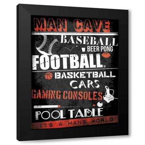ManCave Sports Black Modern Wood Framed Art Print by Rodriquez Jr, Enrique