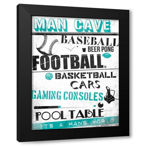ManCave A3 Black Modern Wood Framed Art Print by Rodriquez Jr, Enrique