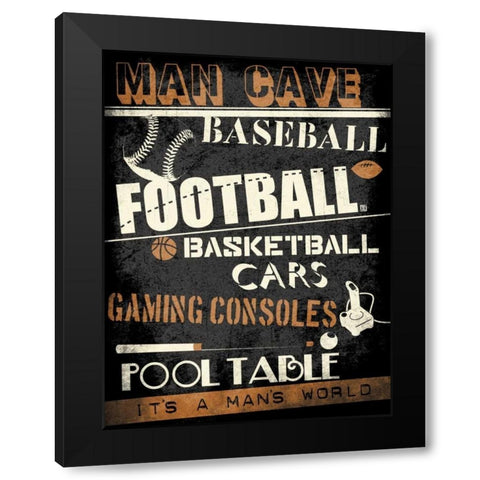 ManCave No Pong Black Modern Wood Framed Art Print by Rodriquez Jr, Enrique