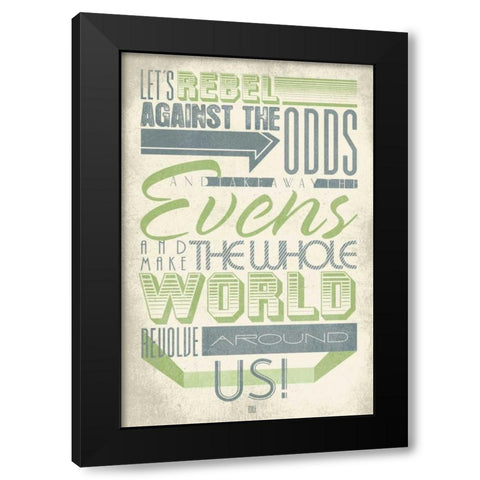 Rebel 2 Black Modern Wood Framed Art Print with Double Matting by Rodriquez Jr, Enrique