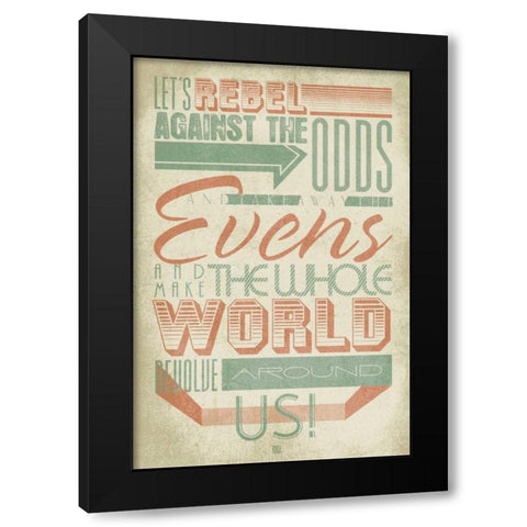 Rebel 4 Black Modern Wood Framed Art Print with Double Matting by Rodriquez Jr, Enrique