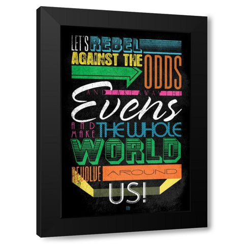 Rebel 5 Black Modern Wood Framed Art Print with Double Matting by Rodriquez Jr, Enrique