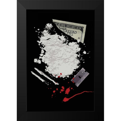 Never Get High Black Modern Wood Framed Art Print by Rodriquez Jr, Enrique