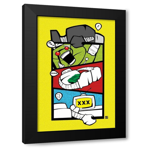 Robot Black Modern Wood Framed Art Print by Rodriquez Jr, Enrique