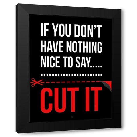 Cut It Black Modern Wood Framed Art Print with Double Matting by Rodriquez Jr, Enrique