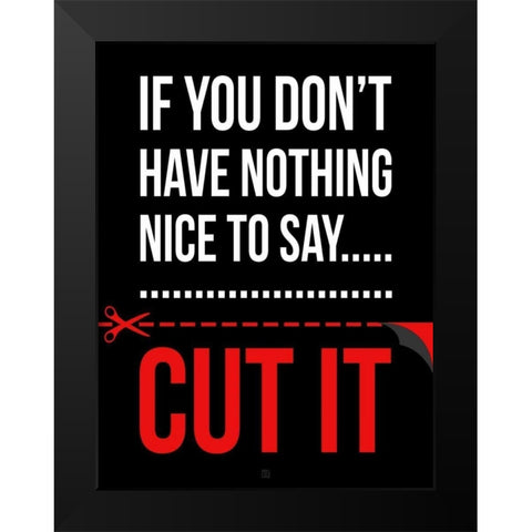 Cut It Black Modern Wood Framed Art Print by Rodriquez Jr, Enrique