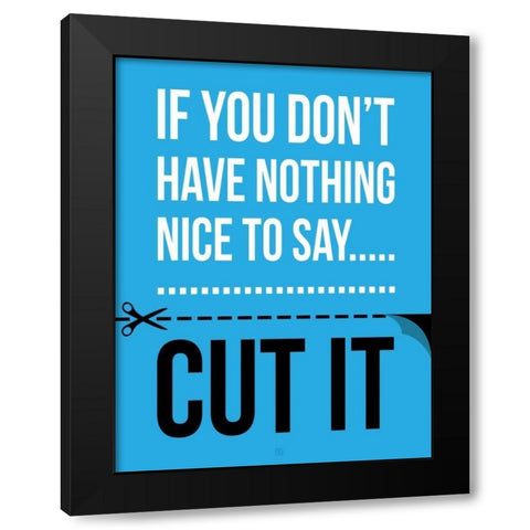 Cut It D Black Modern Wood Framed Art Print with Double Matting by Rodriquez Jr, Enrique