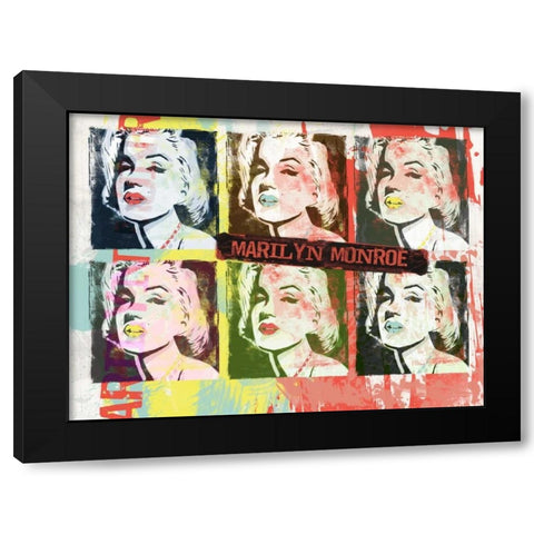 Monroe Painted A Black Modern Wood Framed Art Print by Rodriquez Jr, Enrique