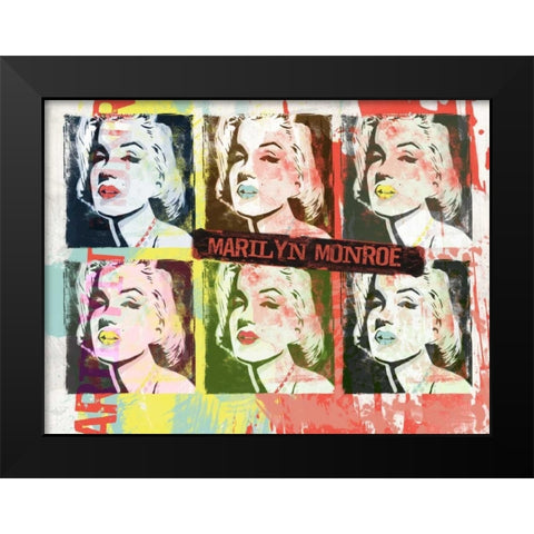 Monroe Painted A Black Modern Wood Framed Art Print by Rodriquez Jr, Enrique