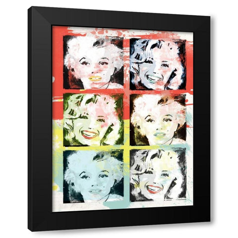 Monroe Painted D Black Modern Wood Framed Art Print by Rodriquez Jr, Enrique