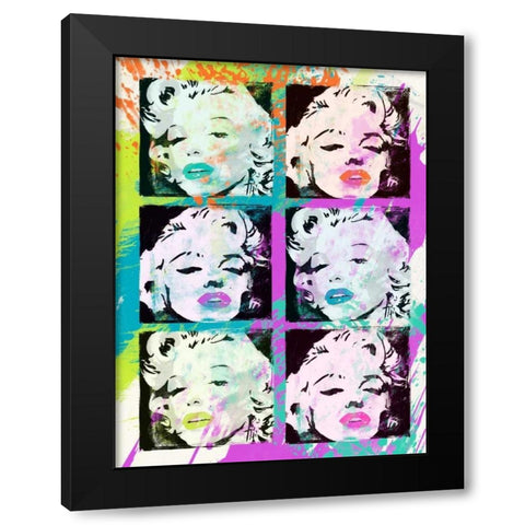 Monroe Painted E Black Modern Wood Framed Art Print with Double Matting by Rodriquez Jr, Enrique