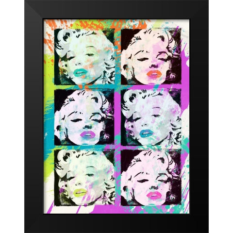 Monroe Painted E Black Modern Wood Framed Art Print by Rodriquez Jr, Enrique