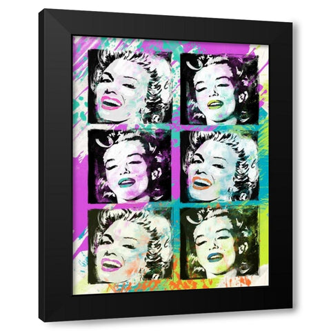 Monroe Painted F Black Modern Wood Framed Art Print with Double Matting by Rodriquez Jr, Enrique