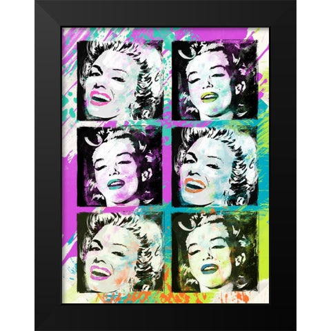 Monroe Painted F Black Modern Wood Framed Art Print by Rodriquez Jr, Enrique