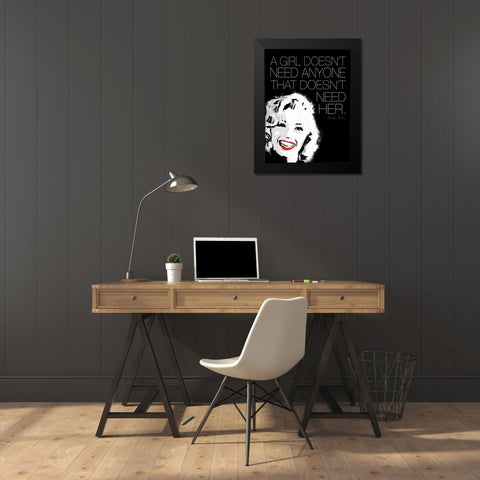 Monroe No Need Black Modern Wood Framed Art Print by Rodriquez Jr, Enrique