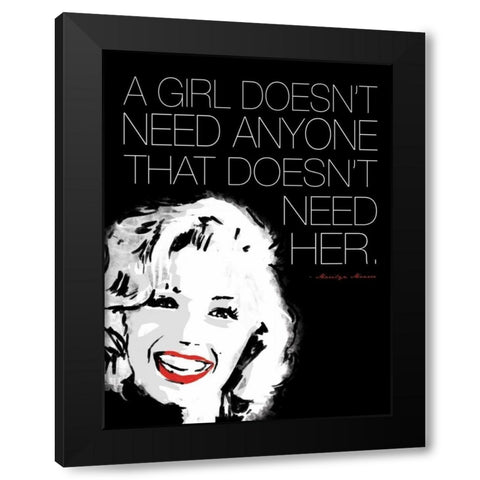 Monroe No Need Black Modern Wood Framed Art Print by Rodriquez Jr, Enrique