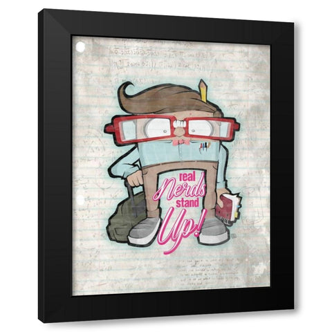Real Nerds Black Modern Wood Framed Art Print with Double Matting by Rodriquez Jr, Enrique