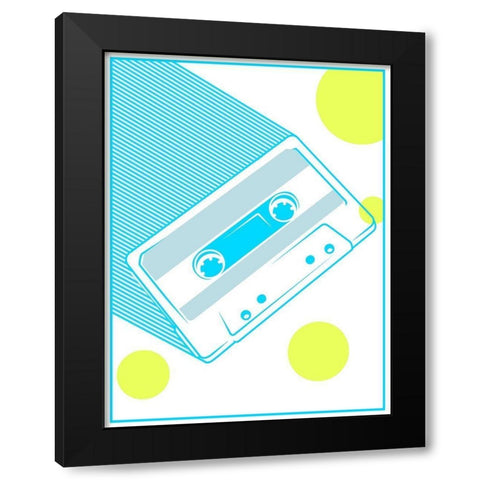 Cassette Black Modern Wood Framed Art Print by Rodriquez Jr, Enrique