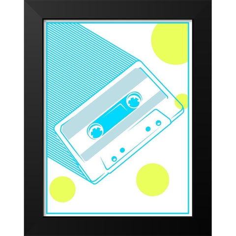 Cassette Black Modern Wood Framed Art Print by Rodriquez Jr, Enrique
