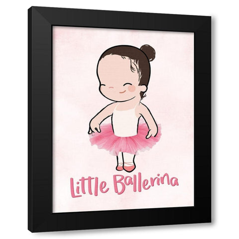Little Ballerina Black Modern Wood Framed Art Print by Rodriquez Jr, Enrique
